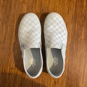 Light blue checkered Vans